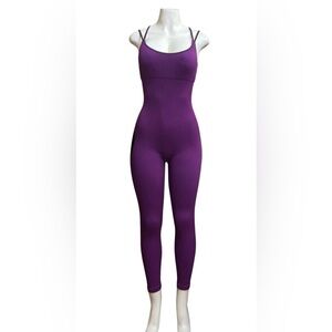 FASHION NOVA SPORT. Purple Ribbed Jumpsuit